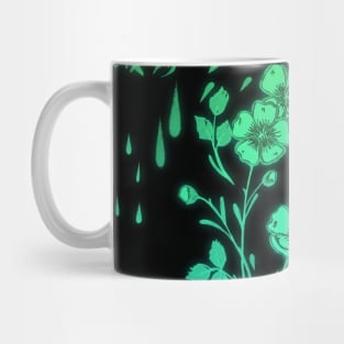 Neon Green Glowing Flowers Mug